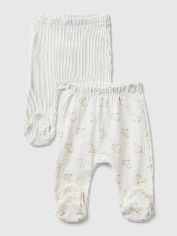 Two pairs of trousers in organic cotton New Born (0-18 months)