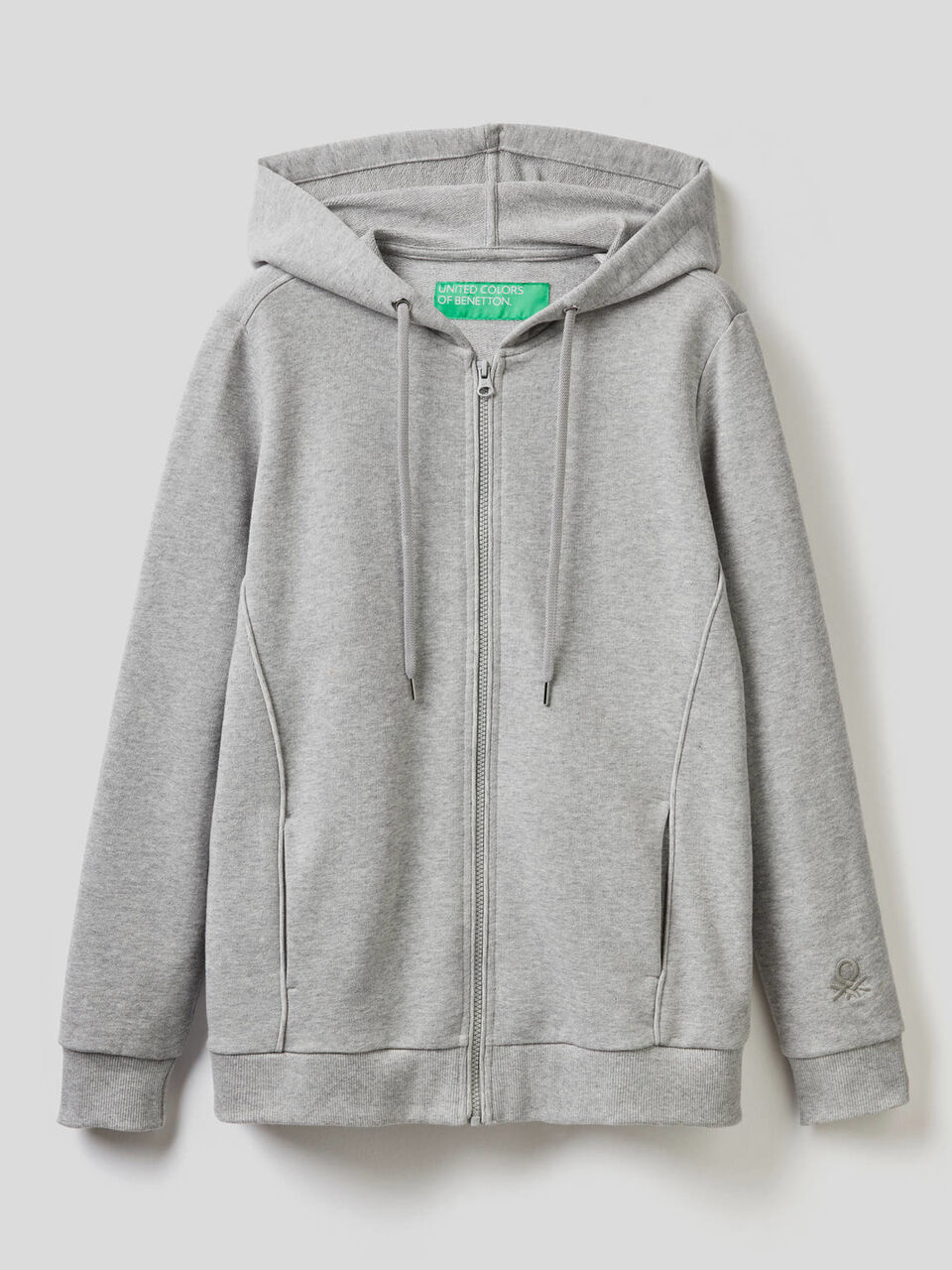 Felpa 100% cotone con zip e cappuccio image number 1