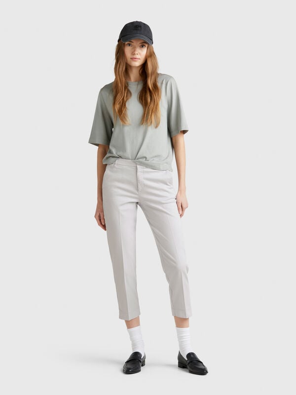 Chino cropped in cotone stretch Donna