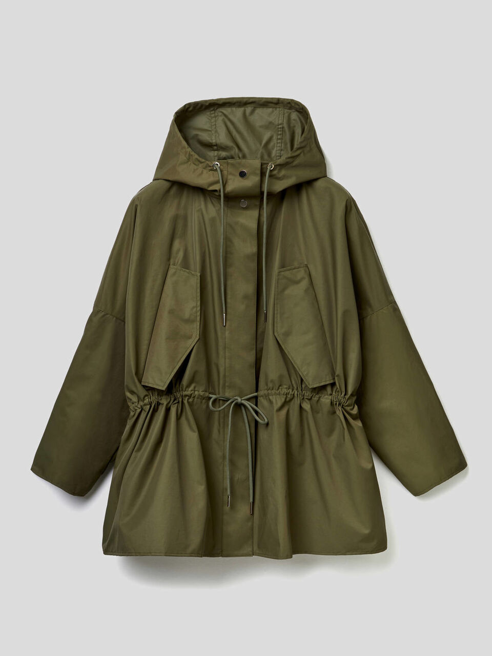Jacket with hood and drawstring image number null