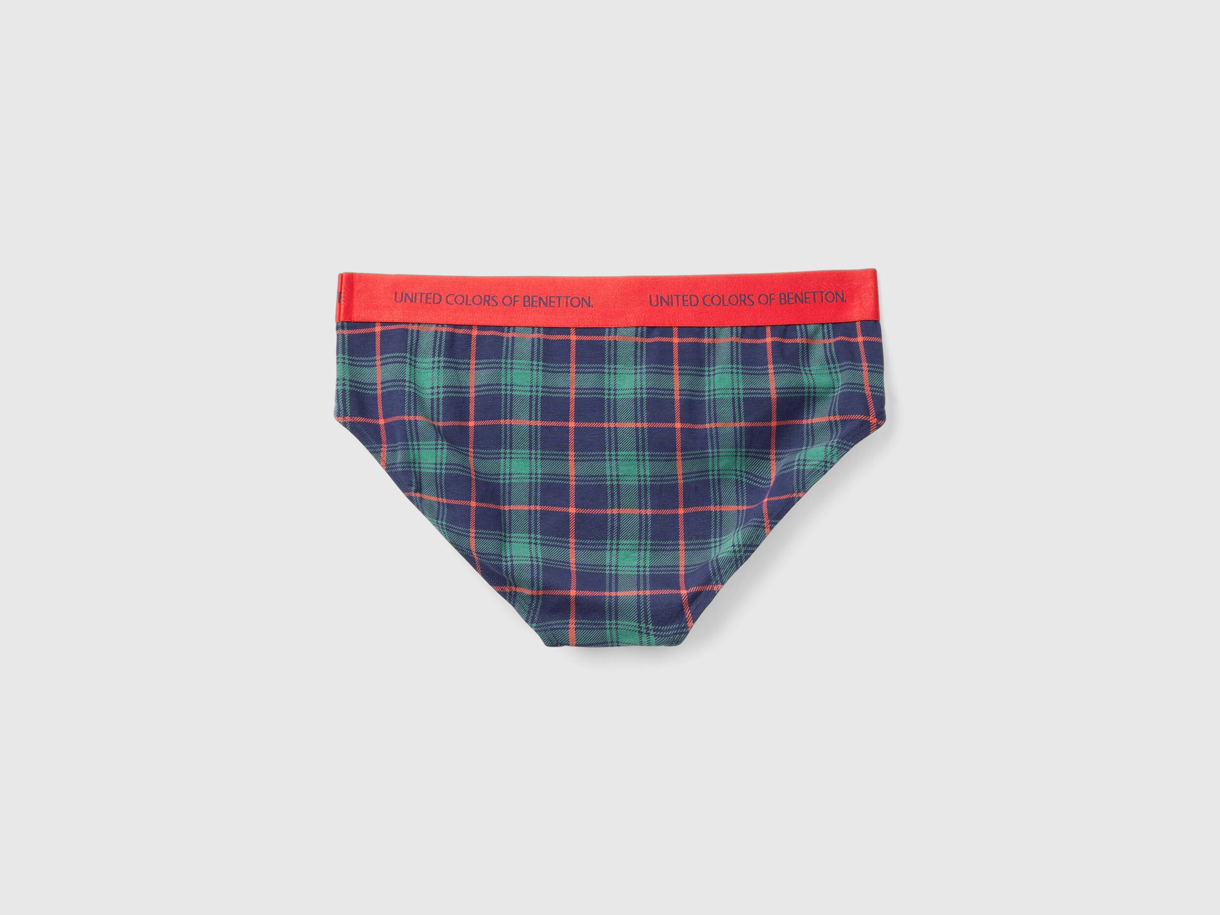 Slip tartan verdi e blu Multi color Benetton
