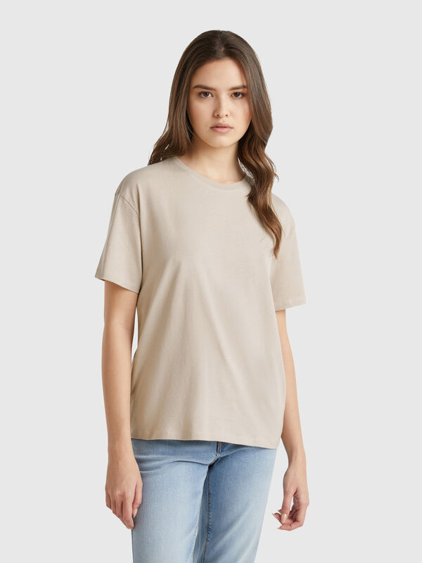 Kurzarm-T-Shirt aus 100 % Baumwolle Damen