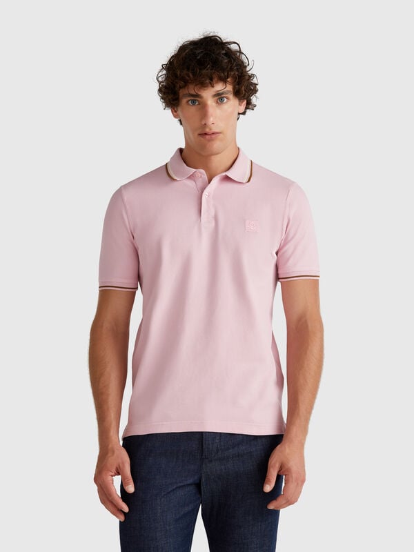 Rosa Slim-Fit-Poloshirt Herren