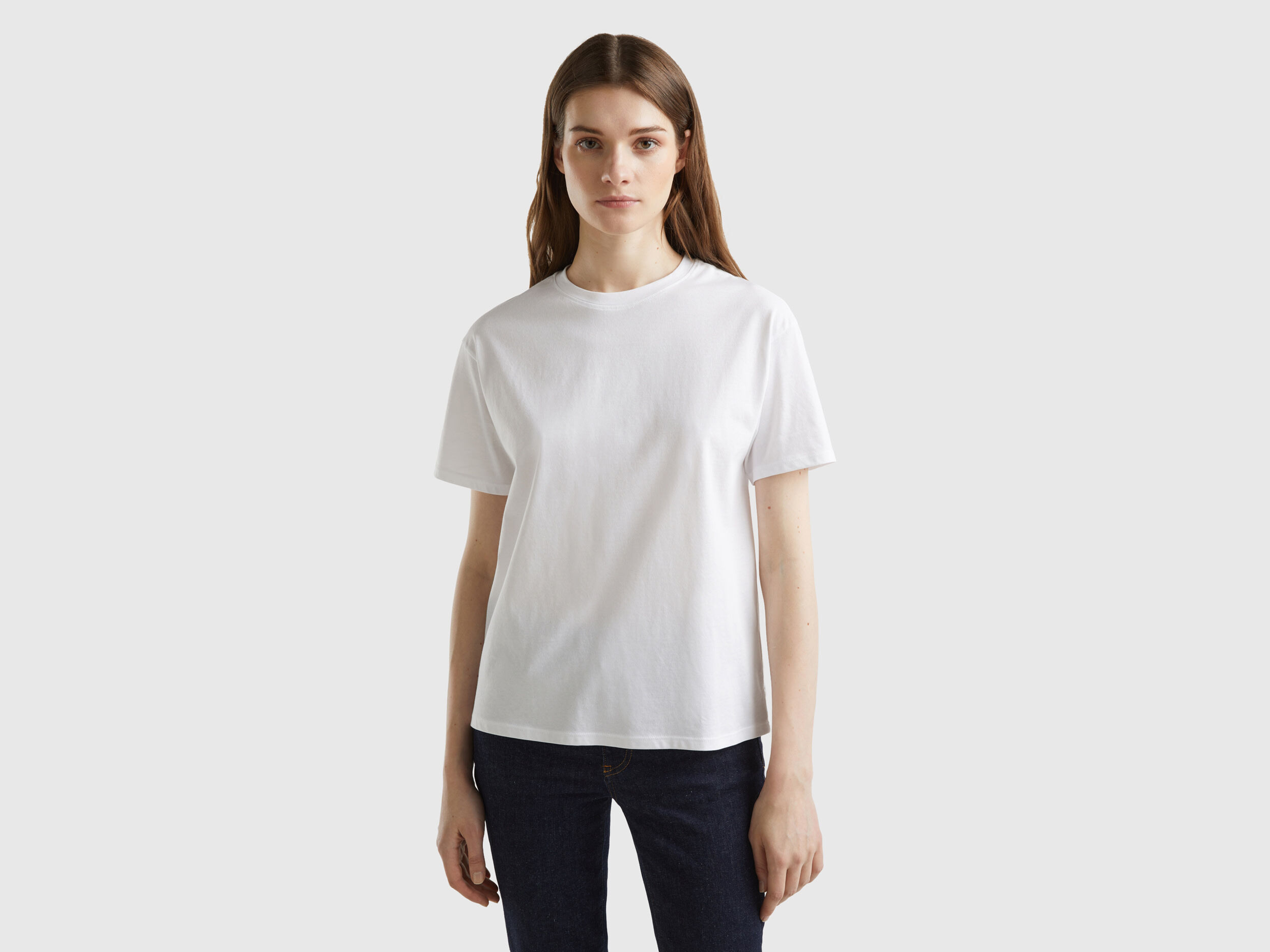 Maglietta manica corta 100 cotone Bianco Benetton
