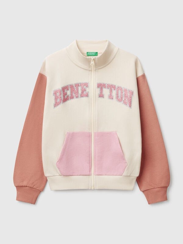 Sweatshirt avec fermeture éclair et col montant Filles