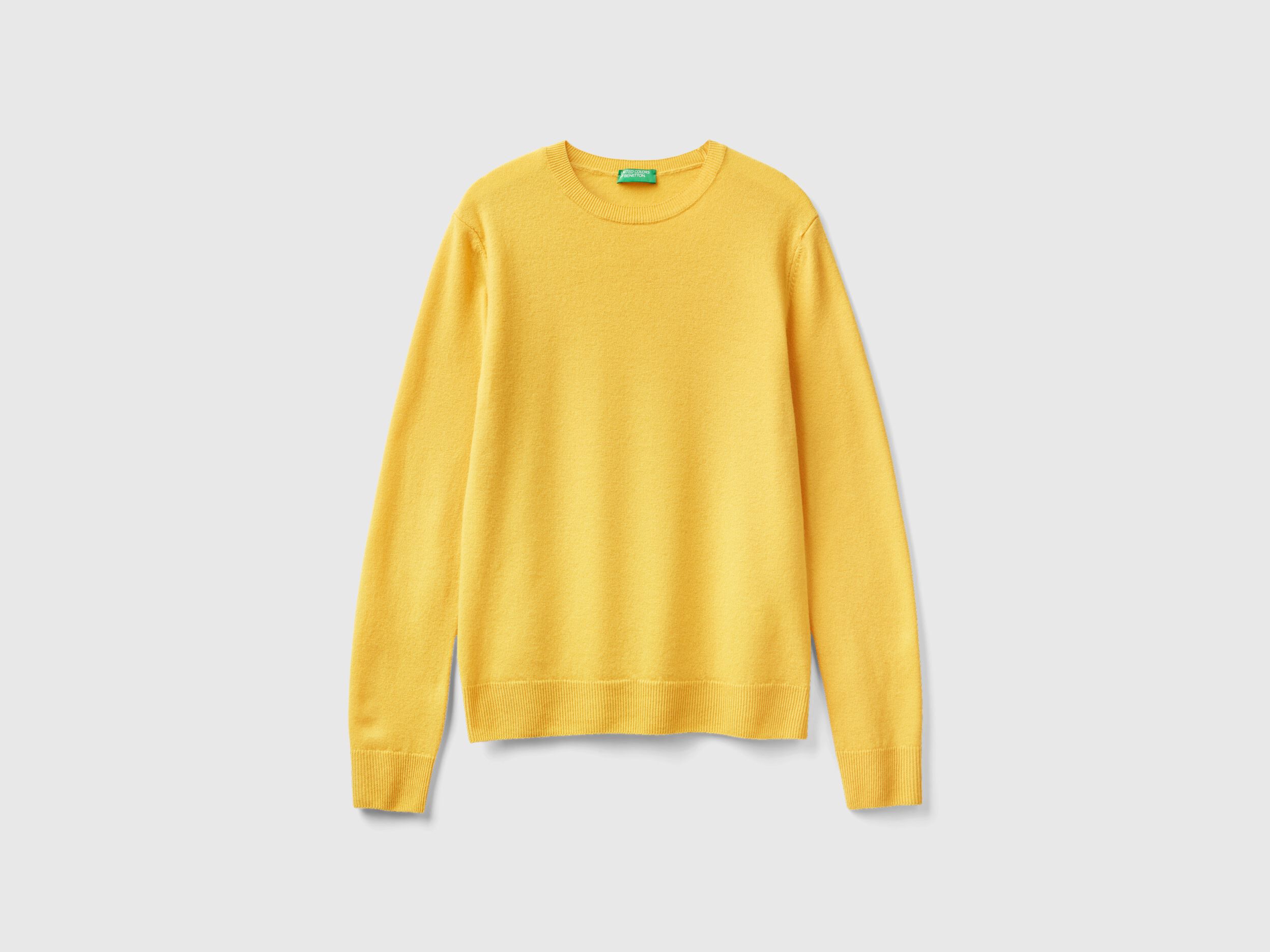 Yellow crew neck sweater women's on sale