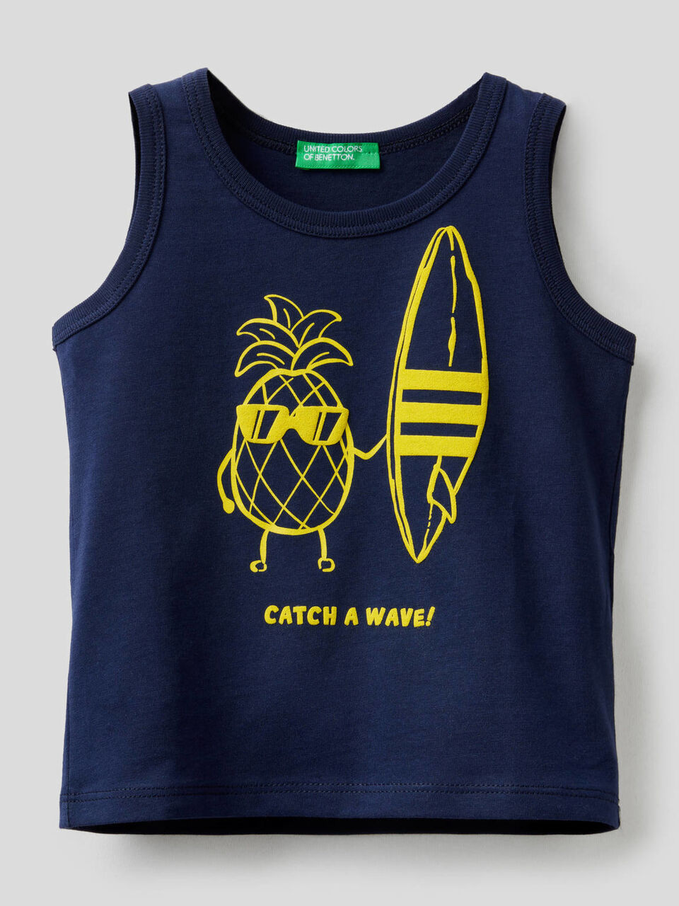 Tank top in pure cotton with print image number 1
