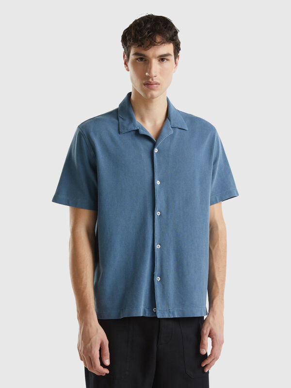 Organic cotton pique shirt Men