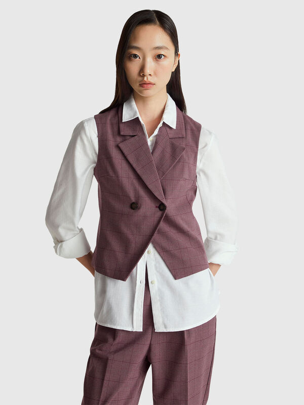 Gilet croisé Prince de Galles Gilet croisé Prince de Galles Femme