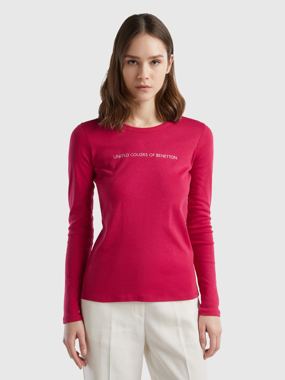 Benetton maglie cotone manica lunga sale