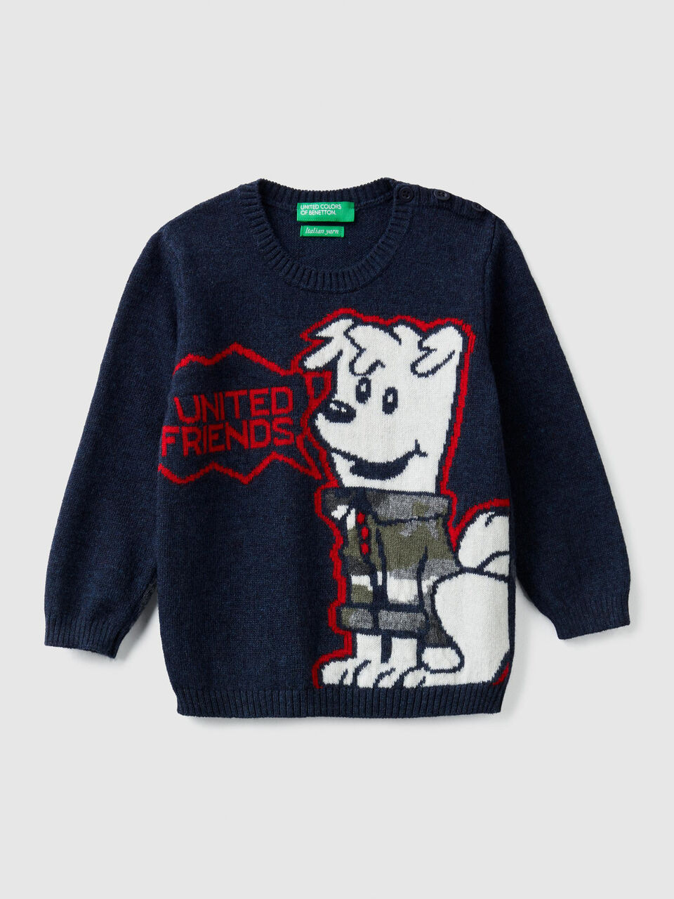Maglia tricot con intarsio image number 1