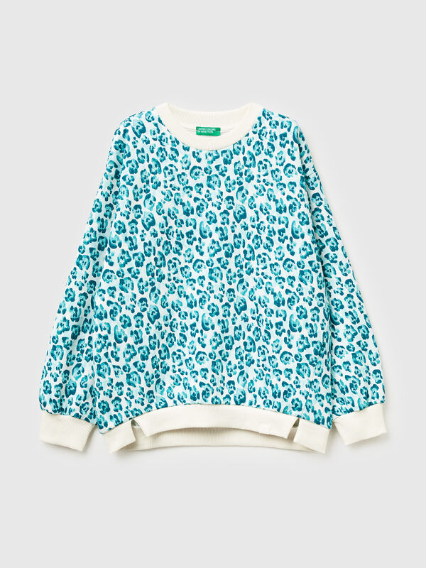 Sweat-shirt bleu clair à imprimé animal Filles