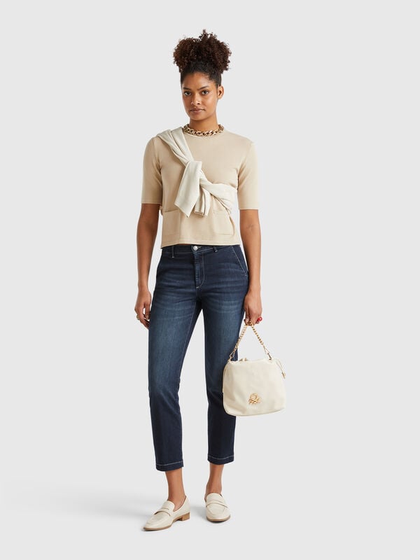 Slim fit denim chinos Women