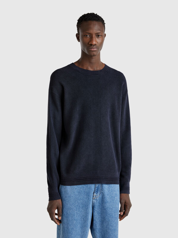 Maglia lavorata in puro cotone Uomo
