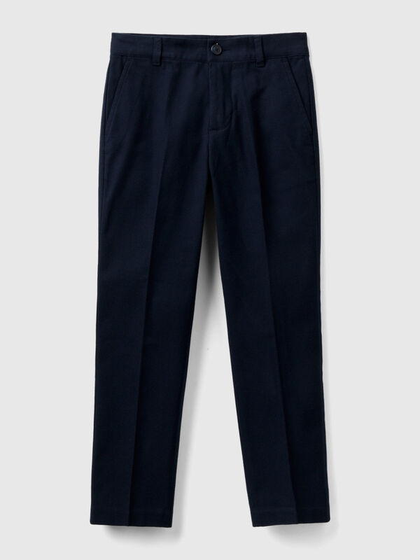Slim fit flannel trousers