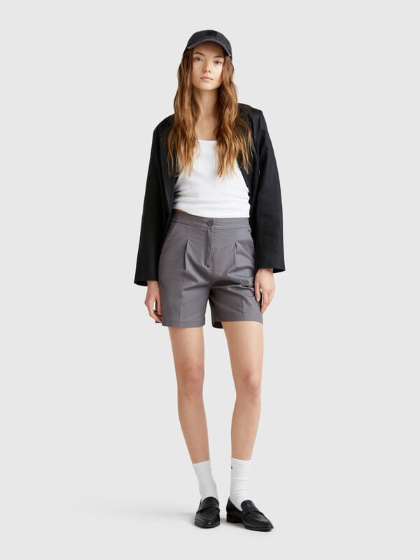 Bermuda en coton stretch Femme