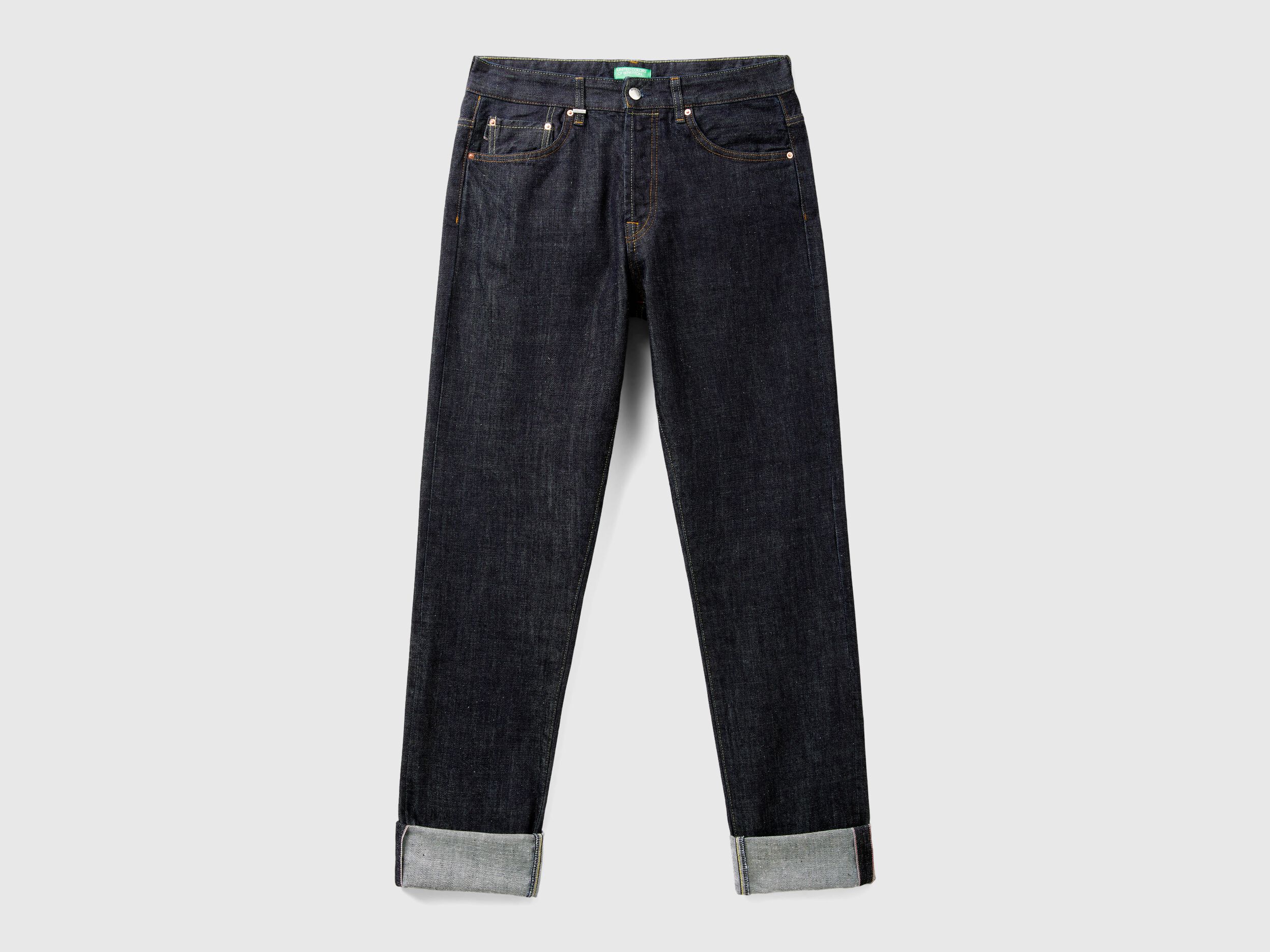 Selvedge denim jeans - Black | Benetton