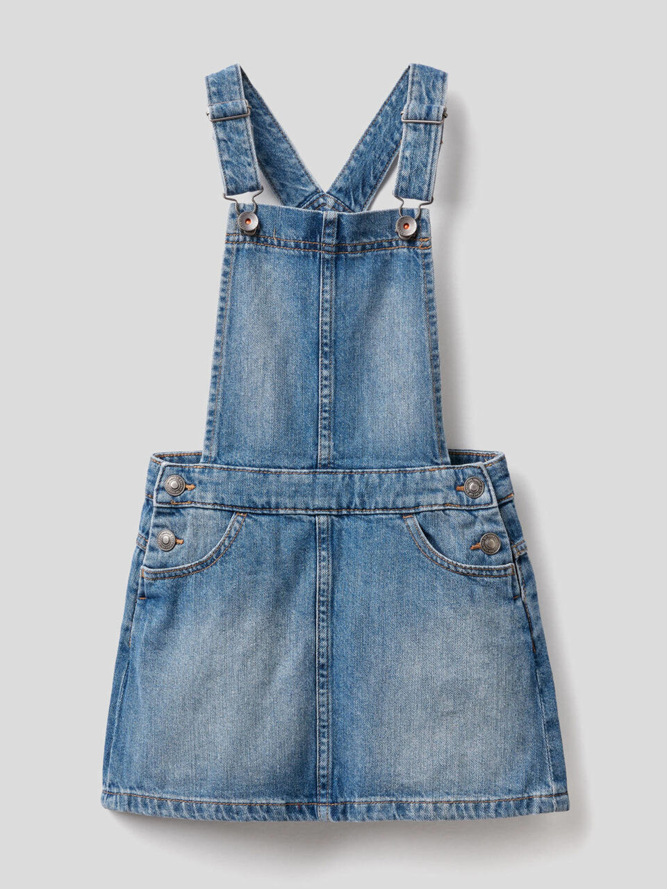 Latzrock aus Denim in reiner Baumwolle image number 1