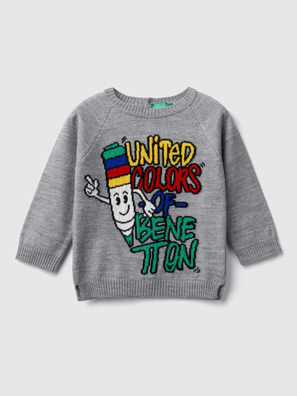 Maglia girocollo con intarsio image number 1