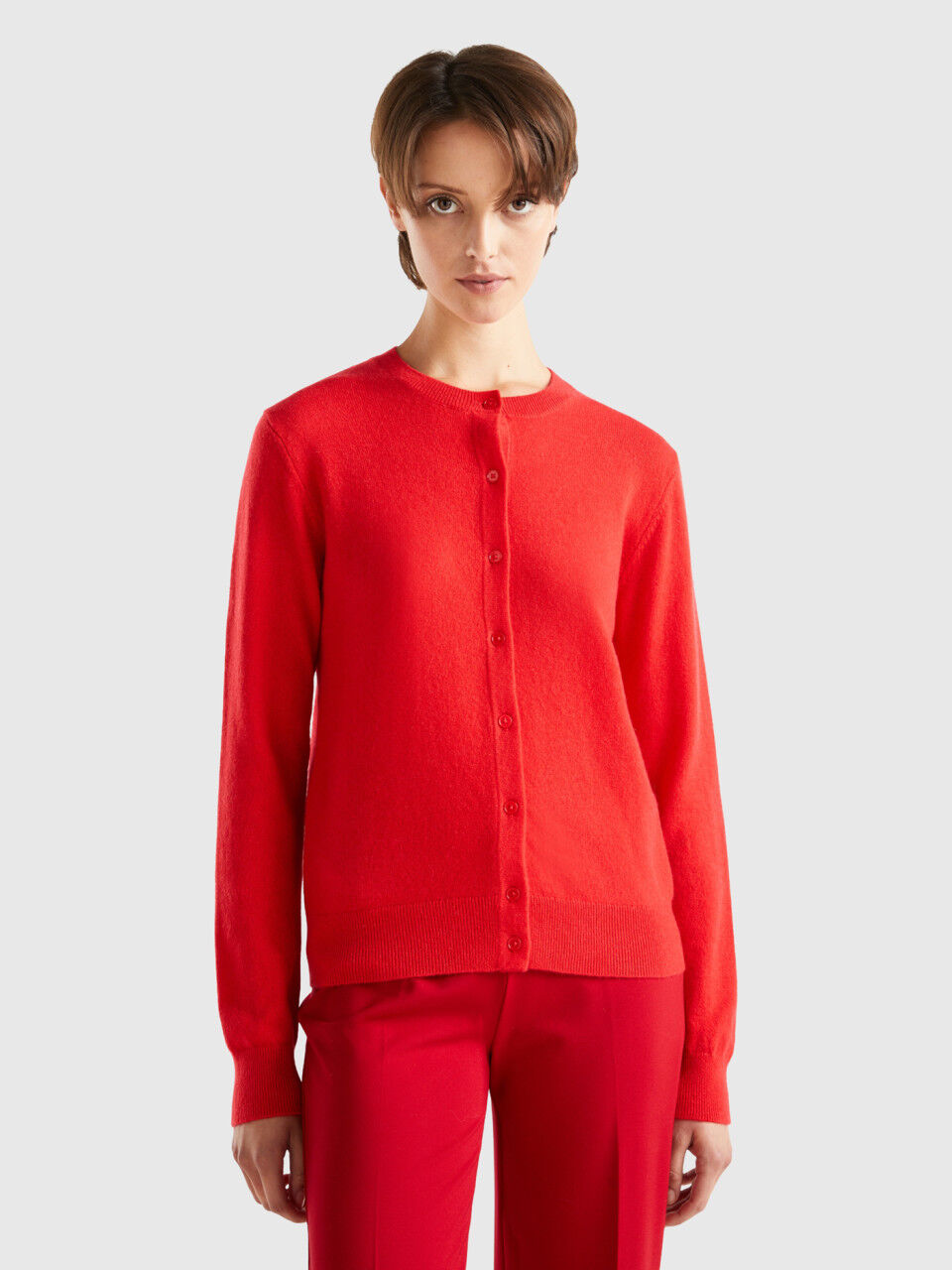 Ladies red cashmere sweater sale