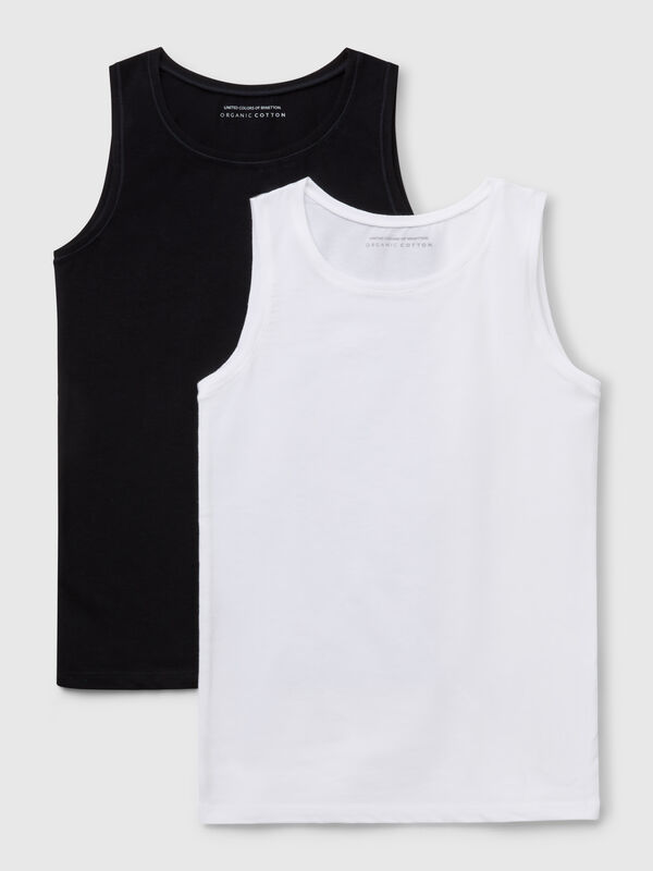 Two tank tops in super stretch cotton Junior Girl