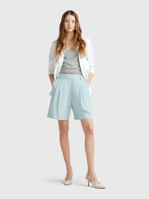 100% linen bermudas Women