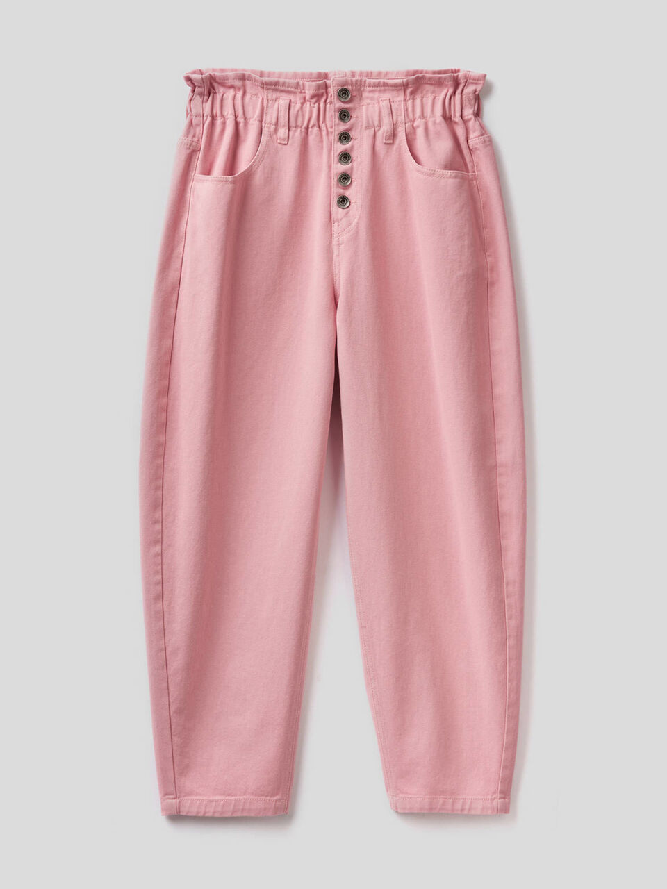 Pantaloni a vita alta in 100% cotone image number 1