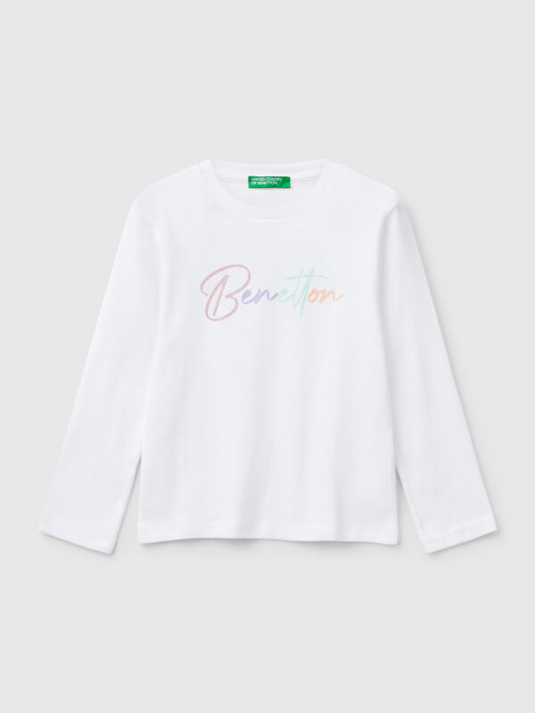 T-shirt ajusté à imprimé pailleté Filles