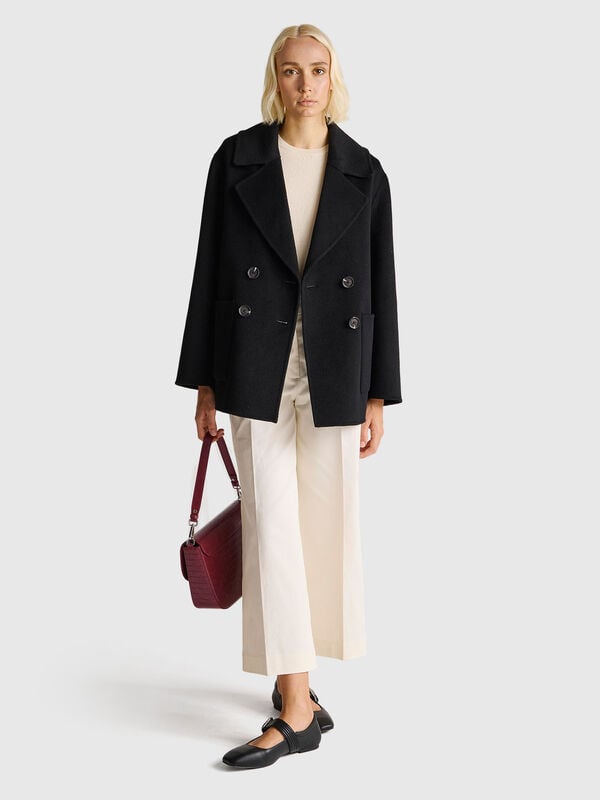 Double-breasted coat in wool blend Women
