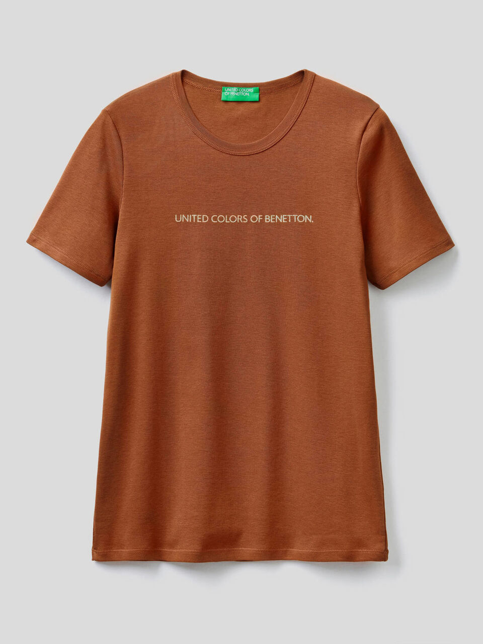 T-shirt 100% cotone con stampa logo glitter image number 1