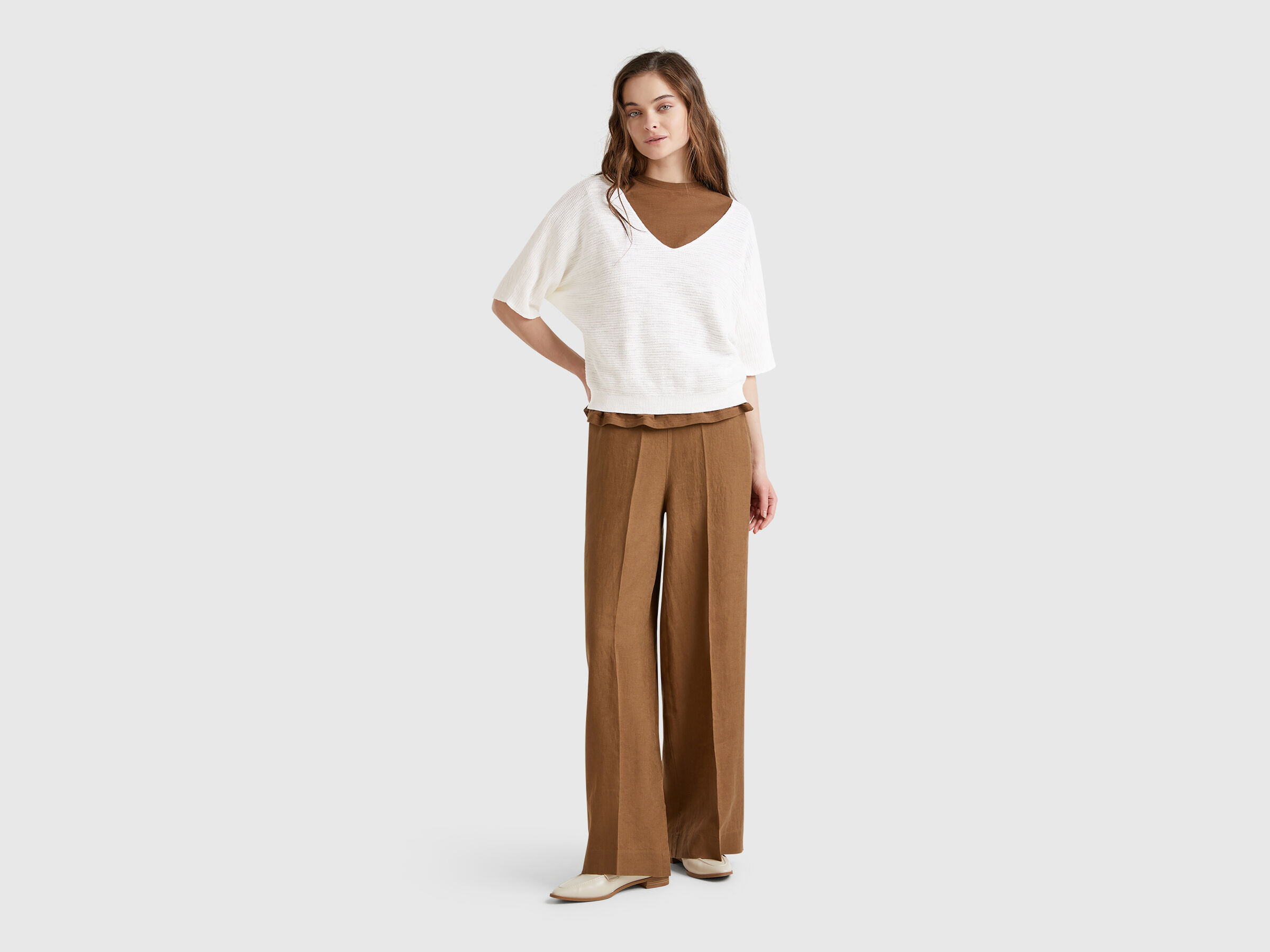 V NECK SWEATER H/S Femme image number 3