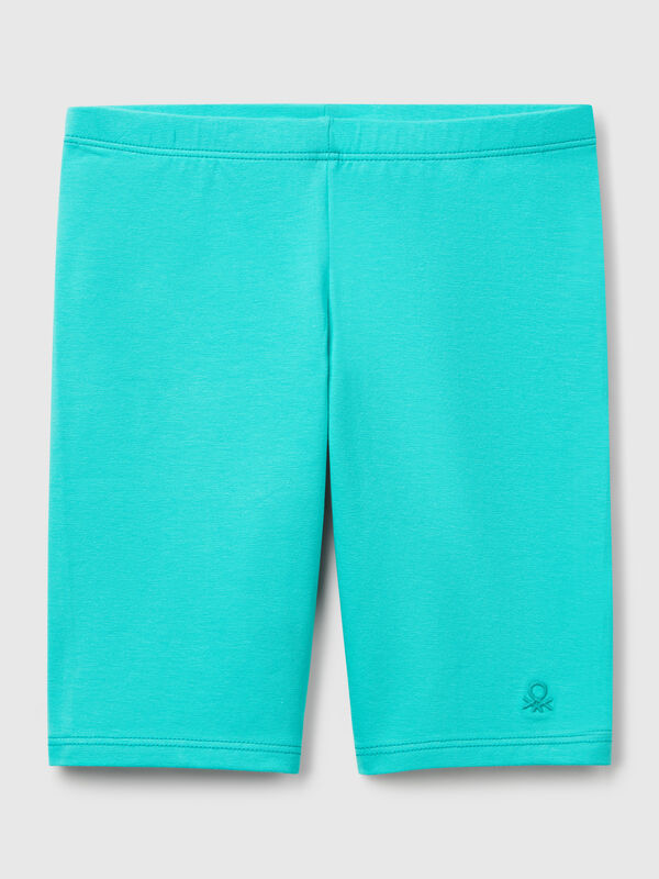 Short leggings in stretch cotton Junior Girl