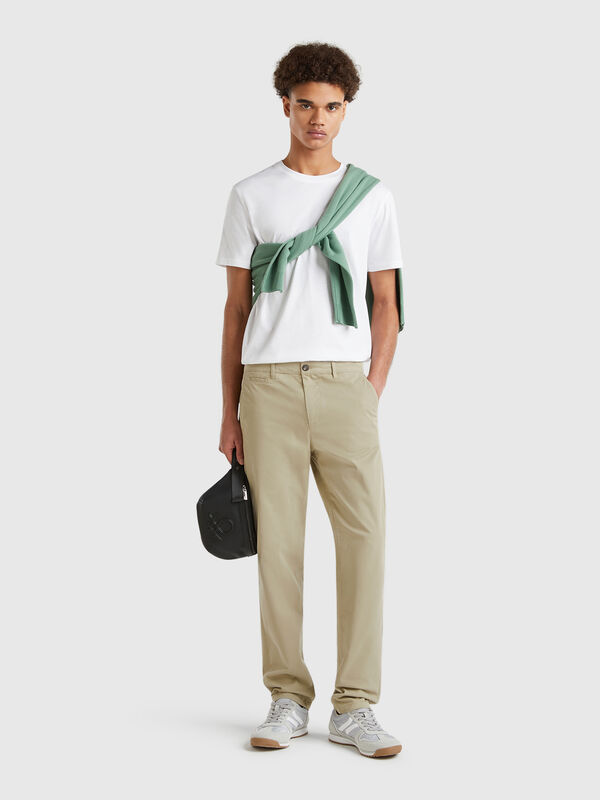 Chino slim vert sauge Homme