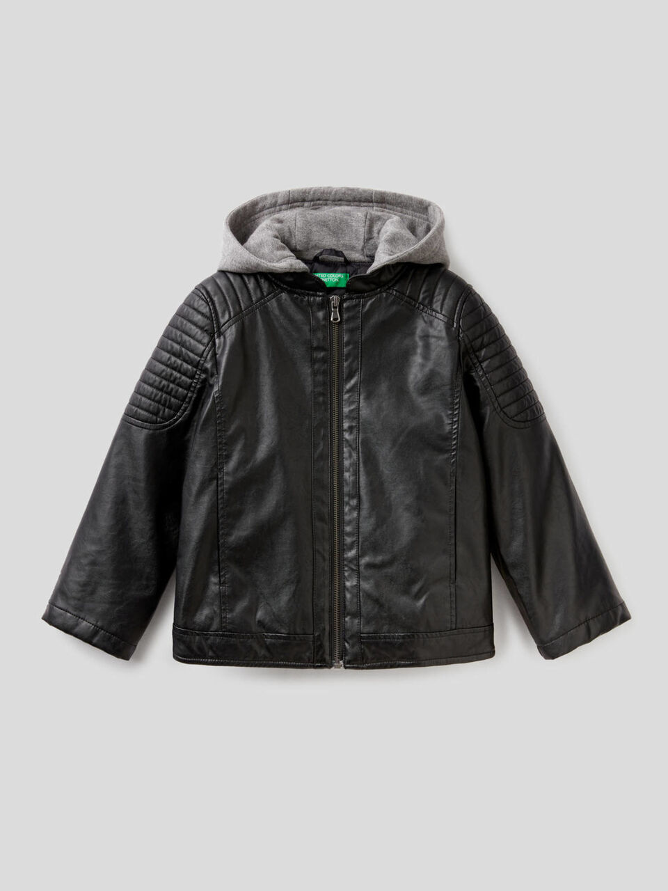 Bikerjacke mit Kapuze aus Sweatstoff image number 1