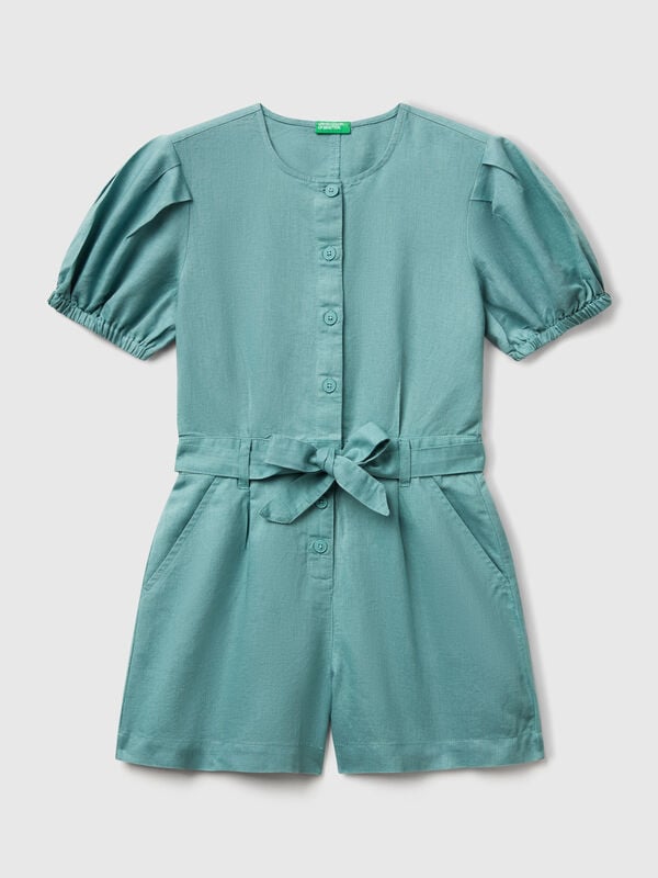 Combinaison en lin mélangé avec ceinture Filles