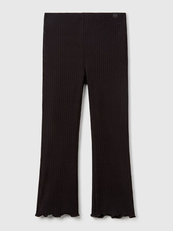 Leggings flare fit in cotone stretch Bambina