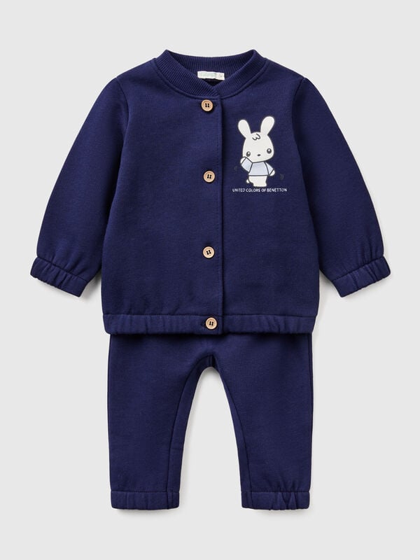Outfit aus Baumwollfleece Newborn