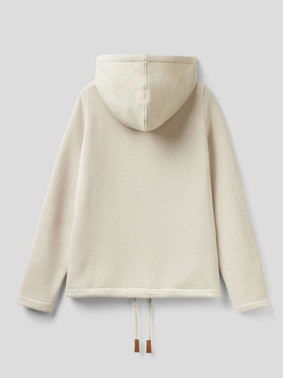 Sweatshirt with hood and playful texture image number 2