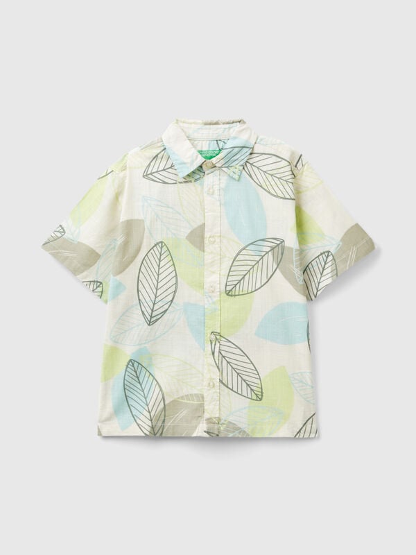 Camicia con stampa foglie Bambino