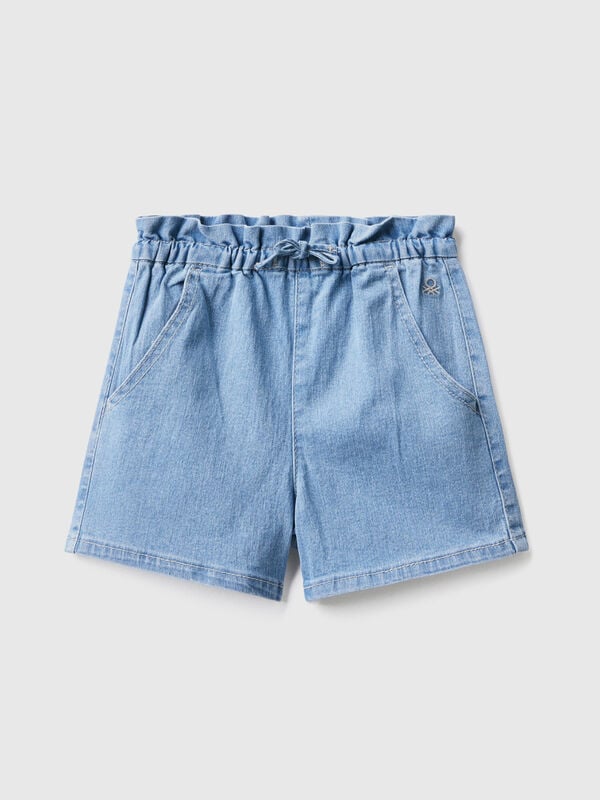 Shorts paperbag in denim "Eco-Recycle" Bambina