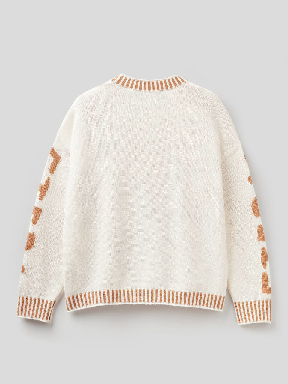 Maglia in cotone con motivo ad intarsio image number 2