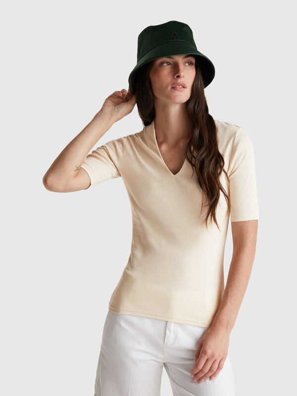 Slim Fit T-Shirt aus langfaseriger Baumwolle Damen