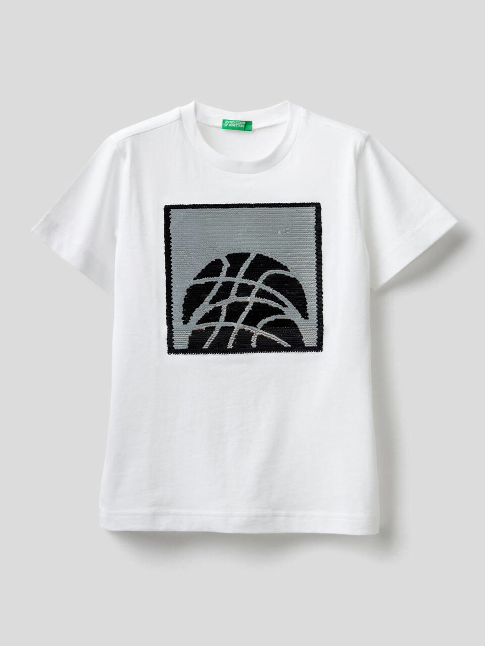 T-Shirt aus reiner Baumwolle mit Pailletten image number 2