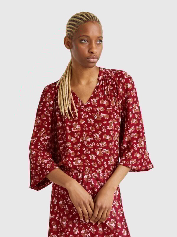 Flowy flowery blouse Women