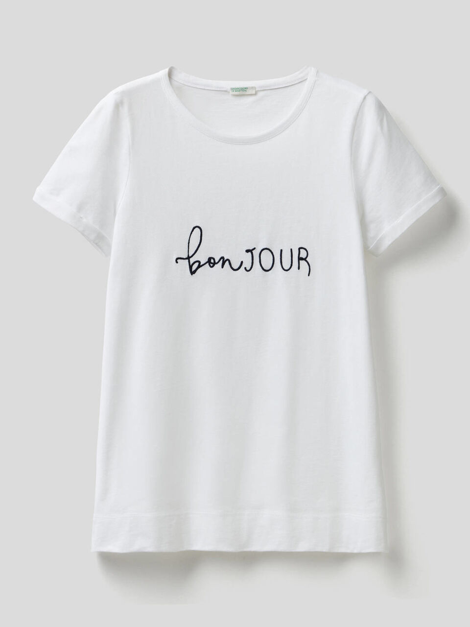 T-Shirt mit aufgesticktem Schriftzug image number 1