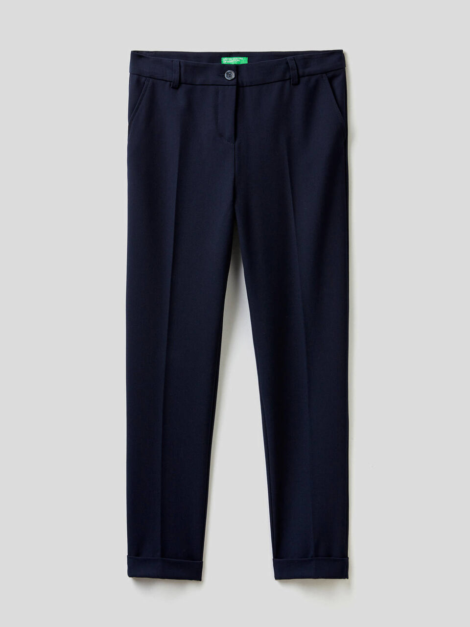 Pantaloni stretch con risvolto image number 1