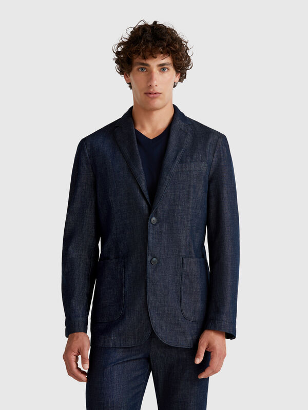 Blazer in chambray Uomo