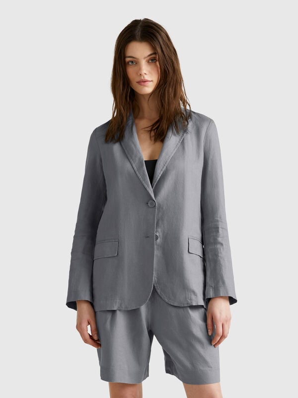 Blazer en pur lin Femme