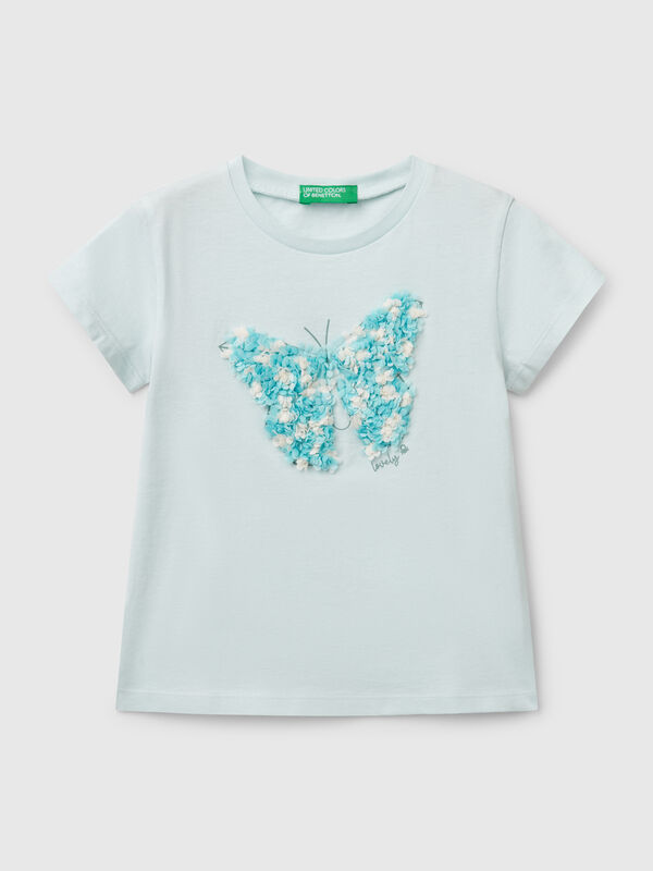 T-shirt con applicazione effetto petali Bambina