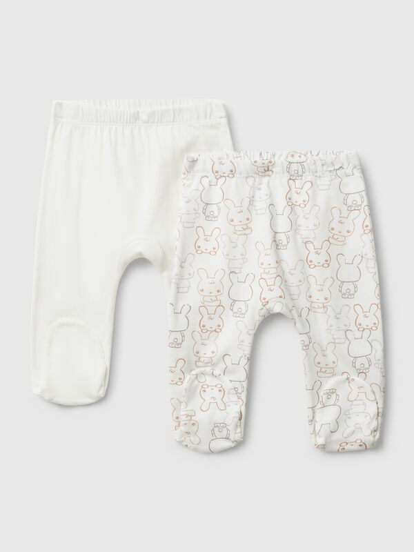Two pairs of trousers in cotton New Born (0-18 months)
